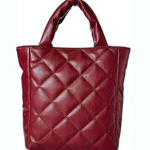 The Drop Bella Small Puffer Tote Bagtote-handbag - Rhubarb